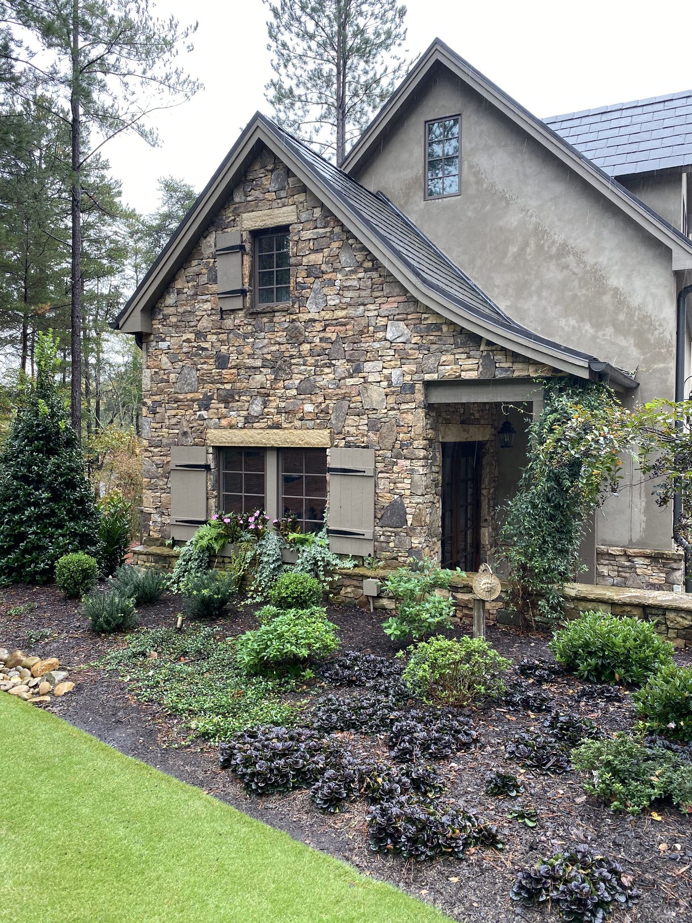 Stone gable facade