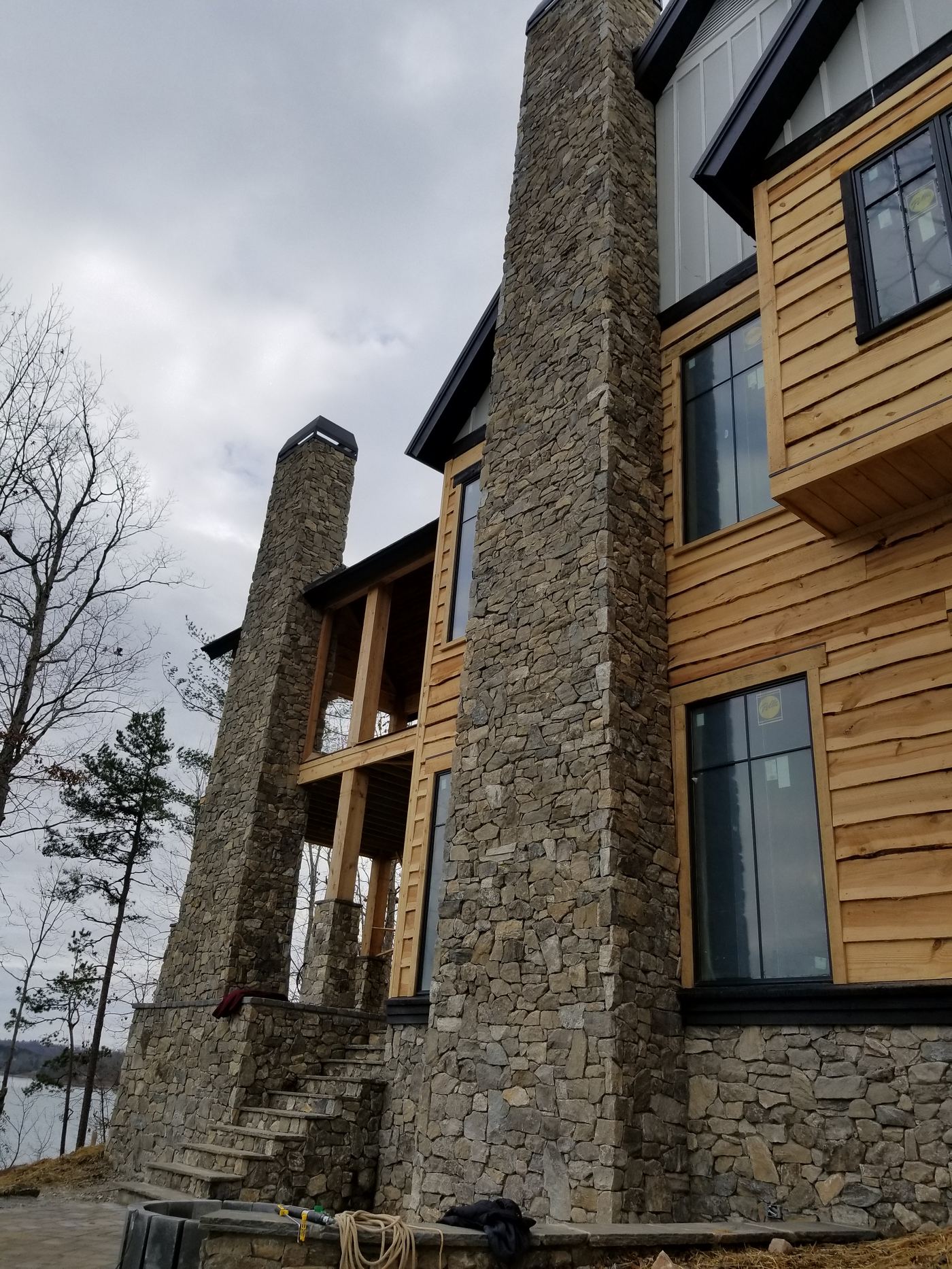 Stone chimney detail